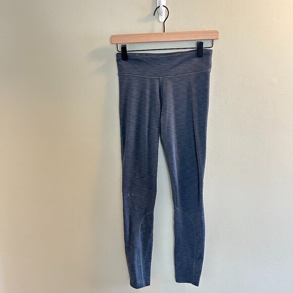 Under Armour Cold Gear Leggings Grey Womens Size Small Space Dye Pocket Pants - Picture 2 of 8